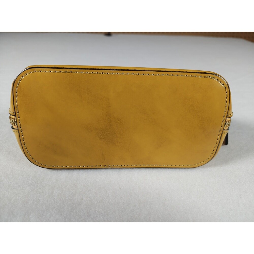 Pratesi Firenze Mustard Yellow Leather Crossbody Bag Italy Luxury Shoulder Purse - Picture 7 of 7